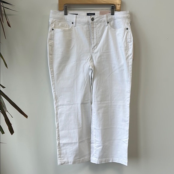 NYDJ Sz 14W Teresa Wide Leg Ankle Jeans • Optic White • NWT! - Picture 4 of 16